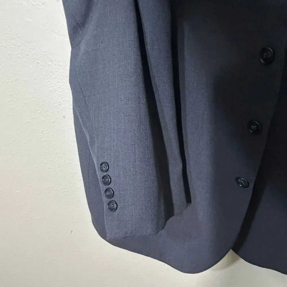Gino Cappelli Men's Suit Jacket Size R46 Gray Professional Attire Classic Style